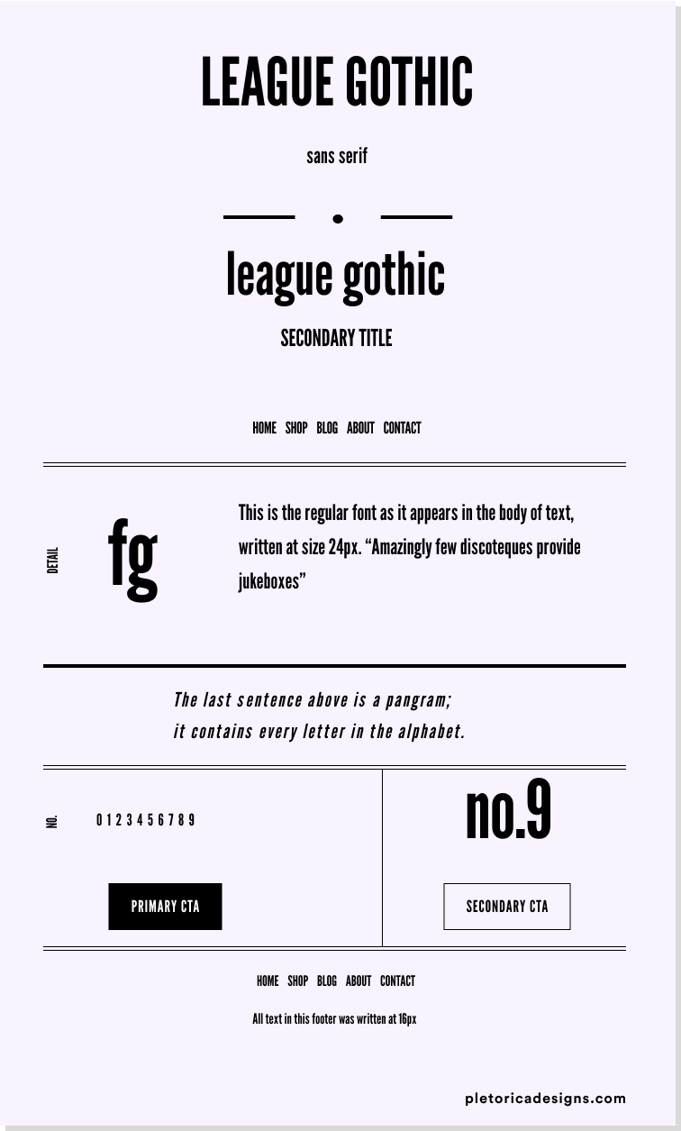 League Gothic Let's Type by PLET??RICA Design Studio